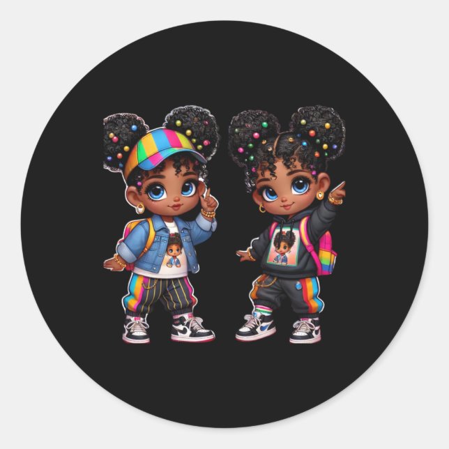 Double The S Bold Black Twins Art Sticker  (Front)
