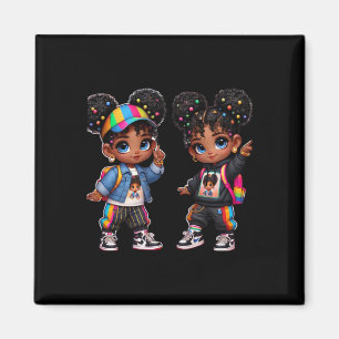 Double The S Bold Black Twins Art Sticker Magnet
