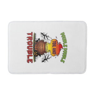 Double Toil Trouble Cauldron Halloween Black Cat P Bath Mat