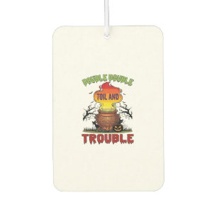 Double Toil Trouble Cauldron Halloween Black Cat P Car Air Freshener