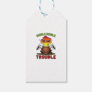 Double Toil Trouble Cauldron Halloween Black Cat P Gift Tags
