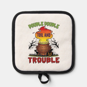 Double Toil Trouble Cauldron Halloween Black Cat P Pot Holder