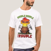 Double Toil Trouble Cauldron Halloween Black Cat P