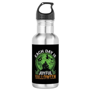 Double Toil Trouble Witch Pumpkin Halloween Cobweb 532 Ml Water Bottle
