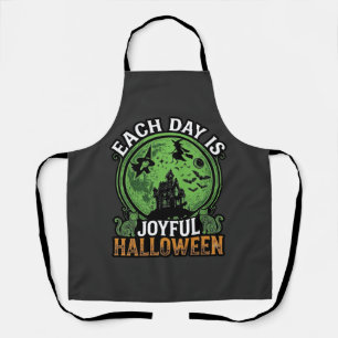 Double Toil Trouble Witch Pumpkin Halloween Cobweb Apron