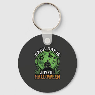 Double Toil Trouble Witch Pumpkin Halloween Cobweb Key Ring