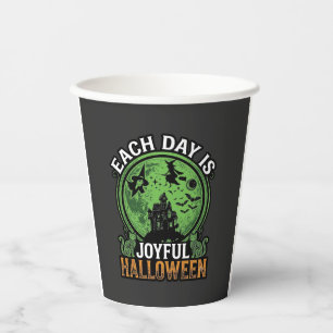 Double Toil Trouble Witch Pumpkin Halloween Cobweb Paper Cups