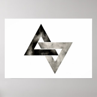 Double Triangles . Modern . Minimal . Geometric Poster