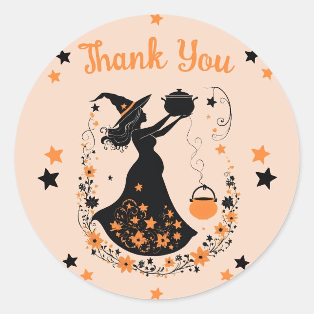 Double Trouble Brew - A Twin Halloween Baby Shower Classic Round Sticker (Front)