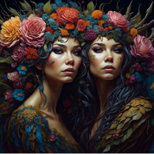 Double trouble flower women tissue paper