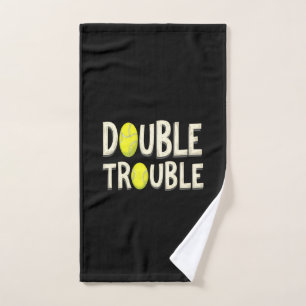 Double Trouble Funny Tennis Balls Hand Towel