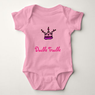 Double Trouble-Girl twins Baby Bodysuit