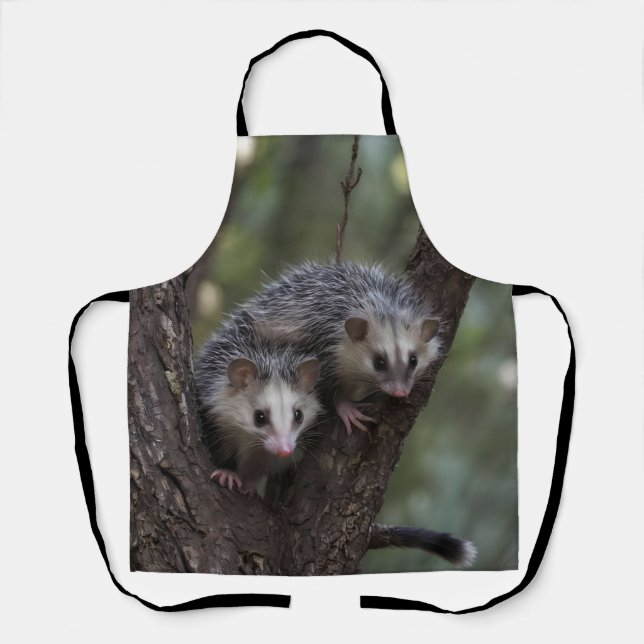 Double Trouble in the Canopy: Twin Possums Apron (Front)