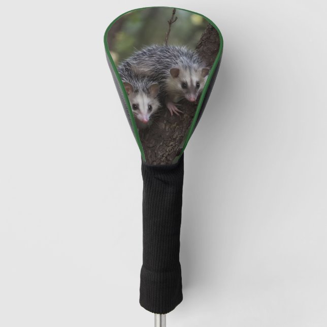 Double Trouble in the Canopy: Twin Possums Golf Head Cover (Front)