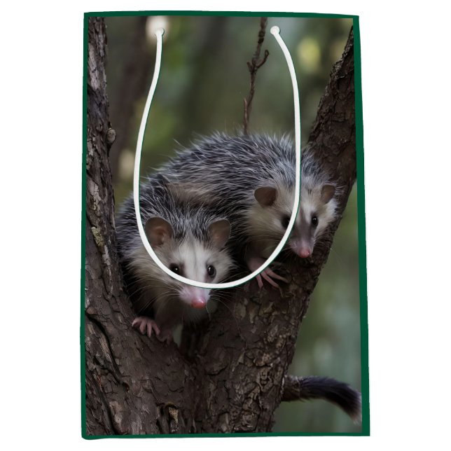 Double Trouble in the Canopy: Twin Possums Medium Gift Bag (Front)