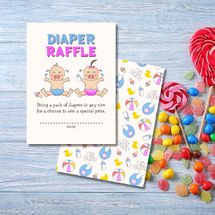 Double Trouble Twin Boy & Girl Baby Shower Enclosure Card
