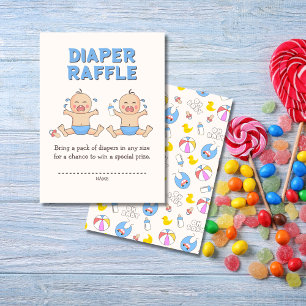 Double Trouble Twin Boys Baby Shower Enclosure Card