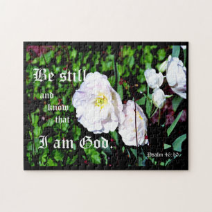 Double Tulips Psalm 46:10 Jigsaw Puzzle