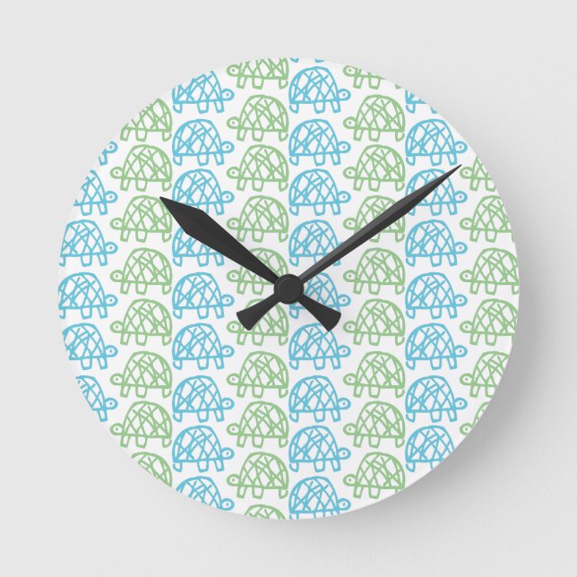 Double turtles round clock (Front)