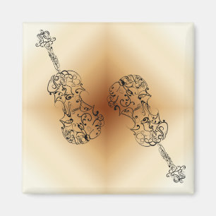 Double Violin Scrawl Magnet