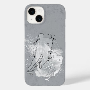 Double Vision Hockey Player Grey Case-Mate iPhone 14 Case