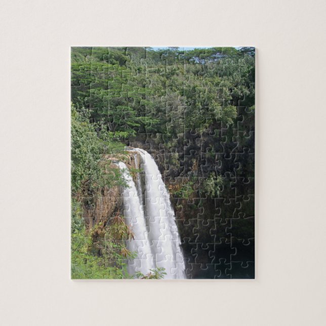 Double waterfall, Wailua Falls Kauai Hawaii Jigsaw Puzzle (Vertical)