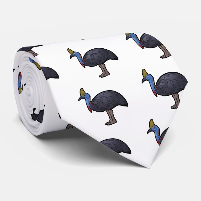 Double Wattled Cassowary Tie (Rolled)