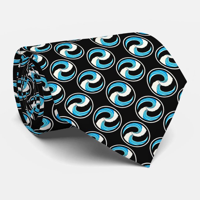 Double Wave Tattoo Tie (Rolled)