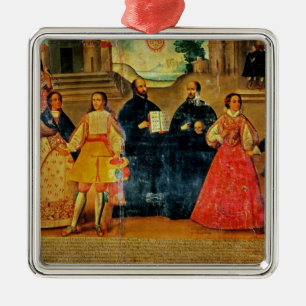 Double wedding between two Inca women Metal Tree Decoration