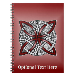 Double Wedding Ring Pattern Red Notebook