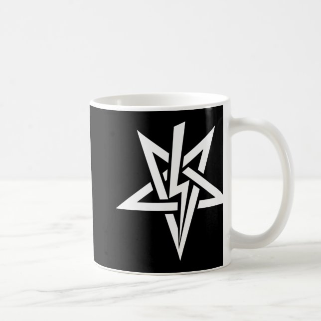 Double White Anton Szandor LaVey Sigil Mug (Right)