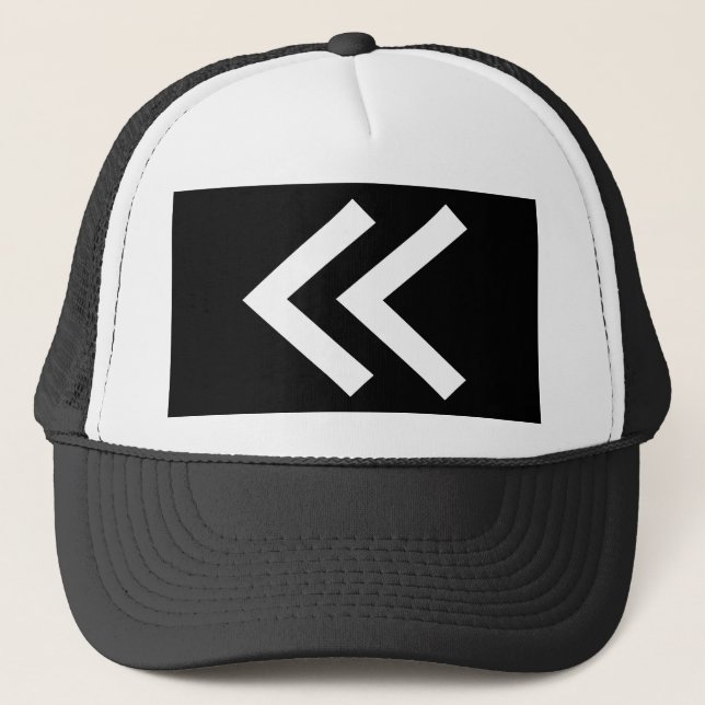 Double White Chevrons Trucker Hat (Front)