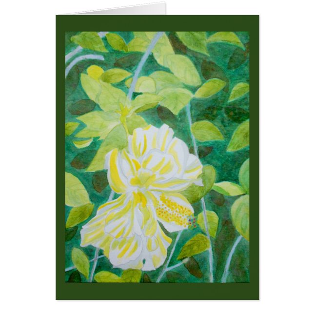 Double white hibiscus flower watercolor (Front)