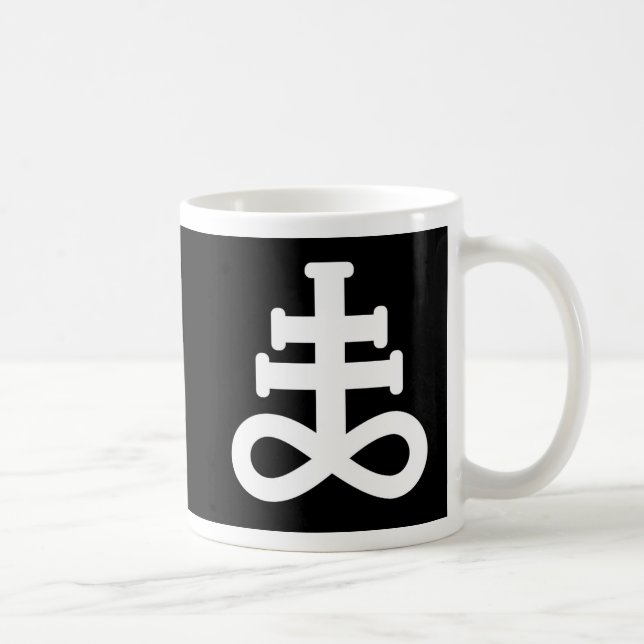 Double White on Black Brimstone Symbol Mug (Right)