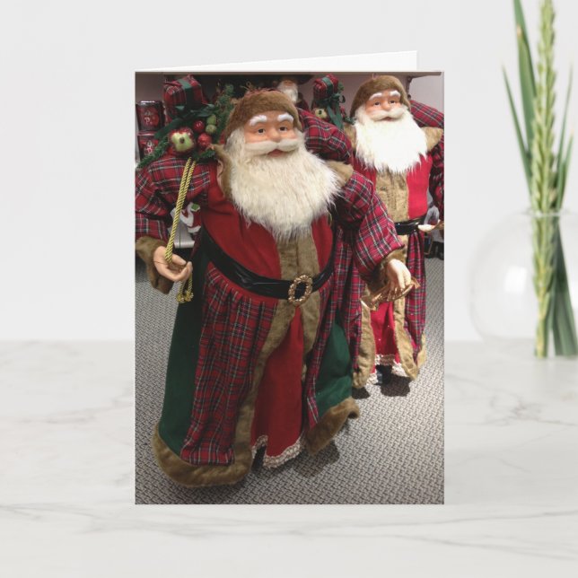 DOUBLE WISHES FROM DOUBLE SANTAS HOLIDAY CARD (Front)