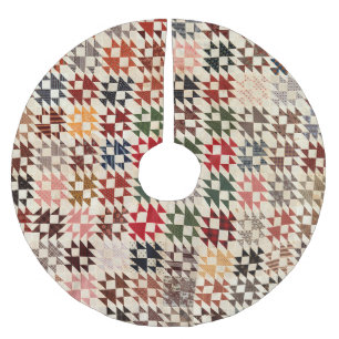Double X quilt Brushed Polyester Tree Skirt