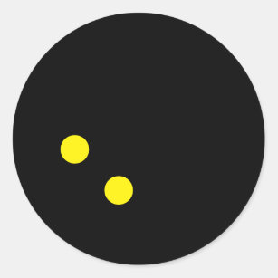 Double yellow dot squash ball drawing stickers