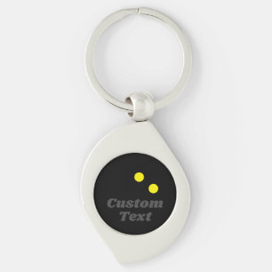 Double yellow dot squash ball personalised premium key ring