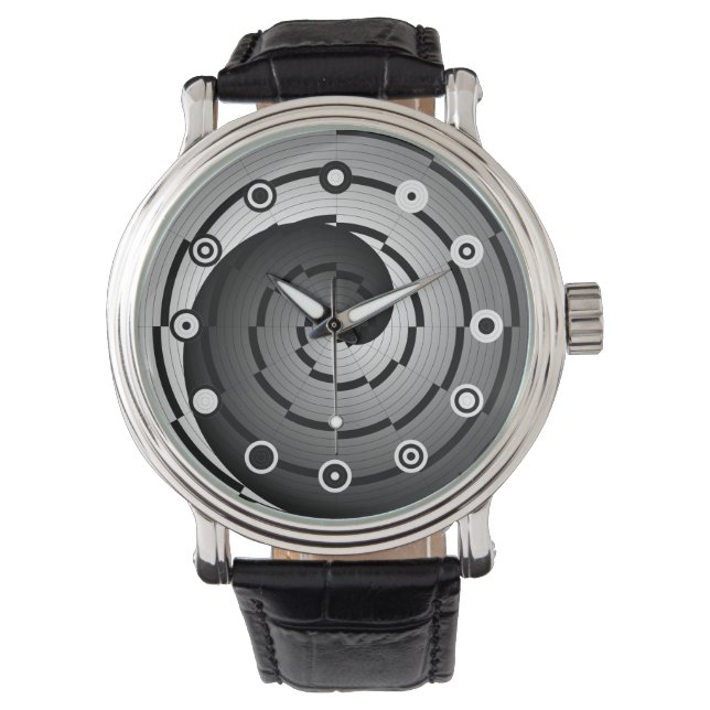 Double Yin Yang Spiral (Binary) by Kenneth Yoncich Watch (Front)