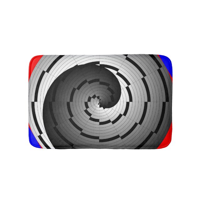 Double Yin Yang Spiral by Kenneth Yoncich Bath Mat (Front)
