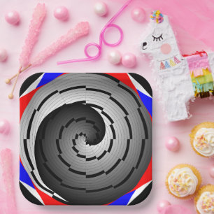 Double Yin Yang Spiral by Kenneth Yoncich Paper Plate