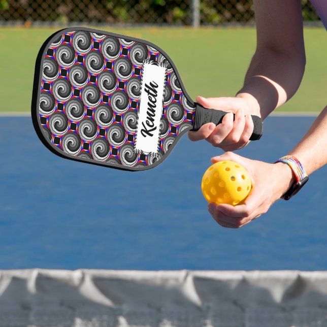 Double Yin Yang Spiral by Kenneth Yoncich Pickleball Paddle (Insitu)