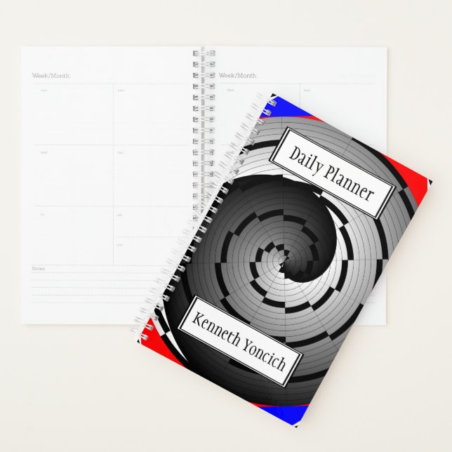 Double Yin Yang Spiral by Kenneth Yoncich Planner (Display)