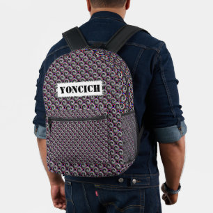 Double Yin Yang Spiral by Kenneth Yoncich Printed Backpack