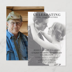 Double Young/Old Photo 50th Anniversary Invitation