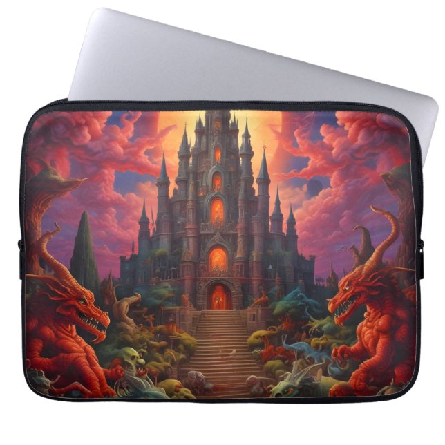 Double Your Dragon Fantasy Final Laptop Sleeve (Front)