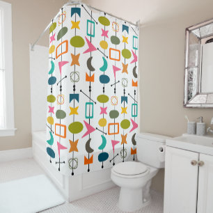 Doubled Mid-Century Modern Skewers Shower Curtain