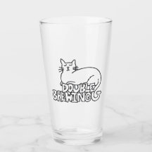 DoubleG Brewing Outline Cat Pint Glass