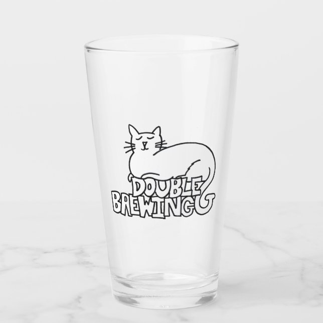 DoubleG Brewing White Cat Pint Glass! Glass (Front)