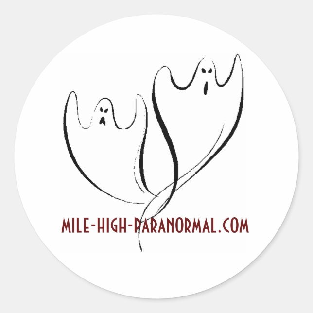 doubleghosts1, mile-high-paranormal.com classic round sticker (Front)